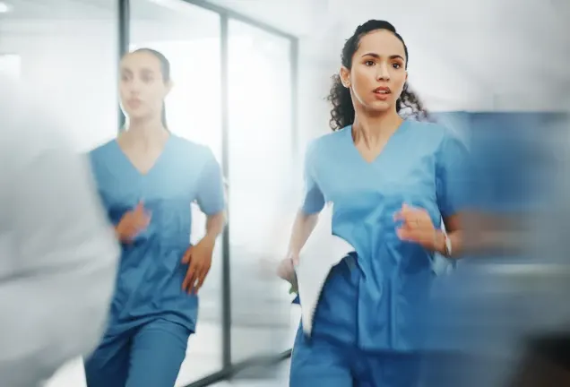 Nurses rushing to emergency