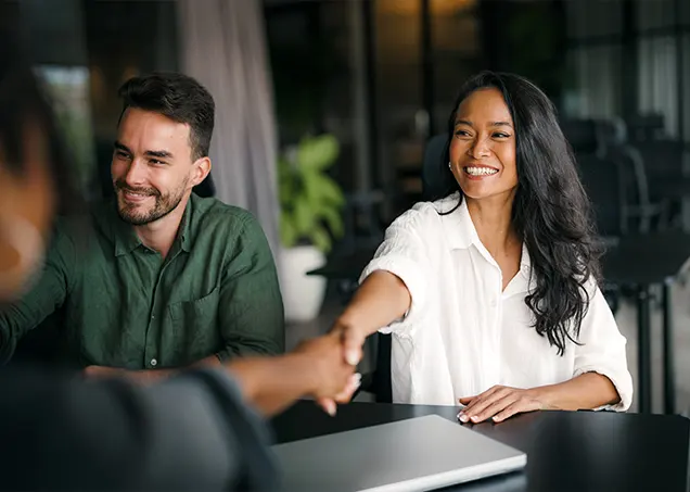 Couple agreeing to a deal